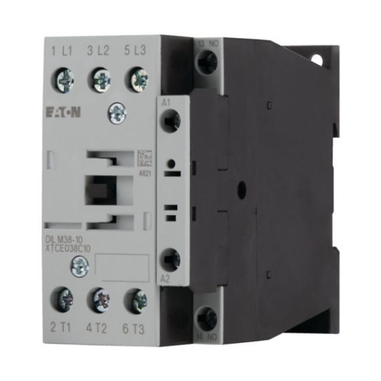 EATON CONTACTOR 112442 - DILM38-10(RDC24)  - Contactor, 3 pole, 380 V 400 V 18.5 kW, 1 N/O, RDC 24: 24 - 27 V DC, DC operation, Screw terminals
