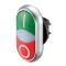 EATON - 216700 - M22-DDL-GR-X1/X0 - Double actuator pushbutton, RMQ-Titan, Actuators and indicator lights non-flush, momentary, White lens, green, 