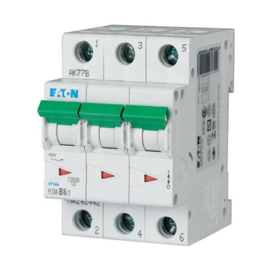 EATON MCB - 242468 - PLSM-C6/3 - Miniature circuit breaker (MCB), 6A, 3p, type C characteristic