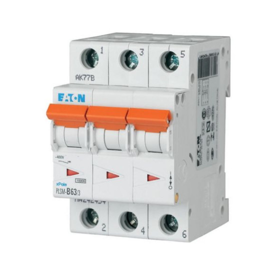 EATON MCB - 242480 - PLSM63/3 - Miniature circuit breaker (MCB), 63A, 3p, type C characteristic